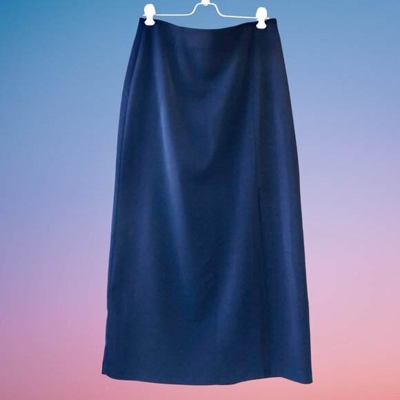 David Paul New York Vintage Long Straight Skirt Deep Slit Polyester Womens 12 - Picture 4 of 12
